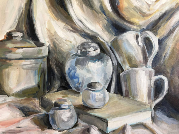 White Acrylic Painting, Cindy Qiao