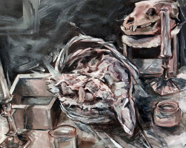 White on White Still Life Painting, Amelia Rozear