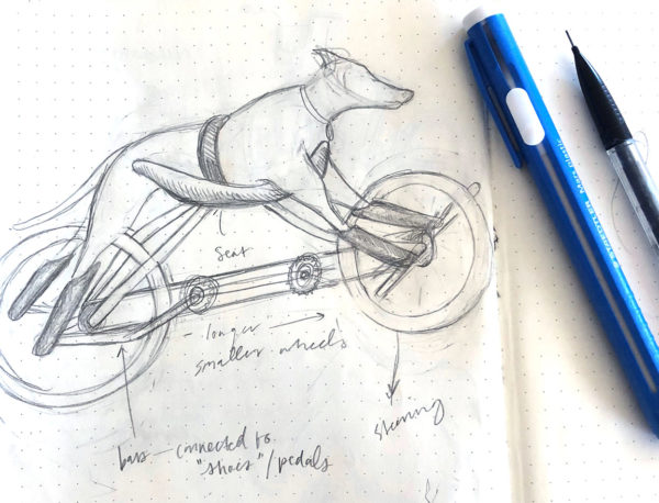 Dog Bike Drawing, Cindy Qiao
