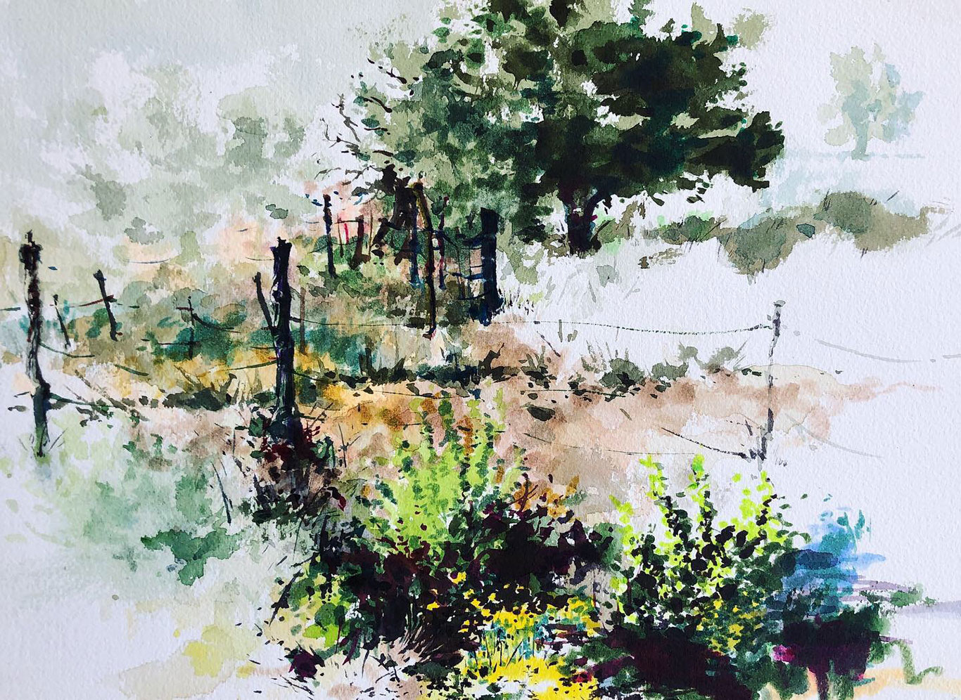 Landscape Watercolor Painting, Clara Lieu