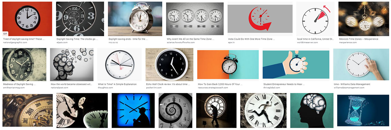 Cliche Images of Time from Google Image Search