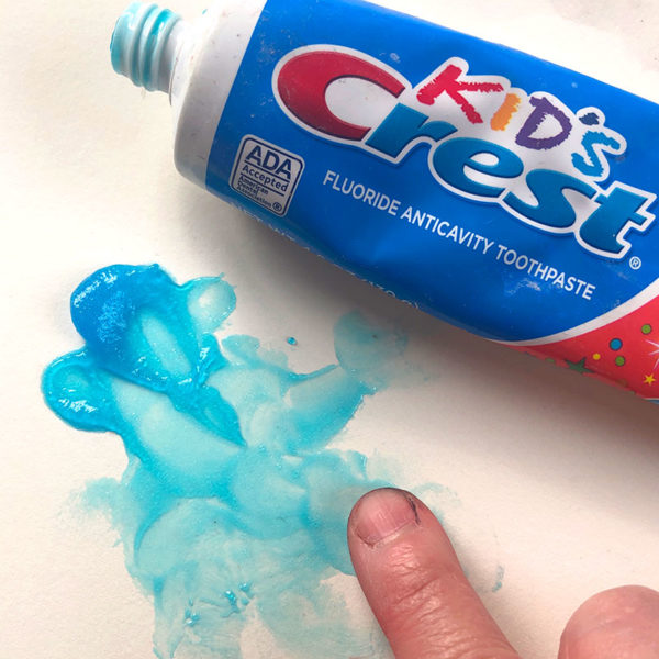 Finger Painting with Toothpaste
