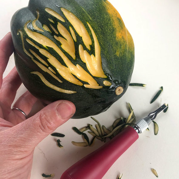 Carving an Acorn Squash