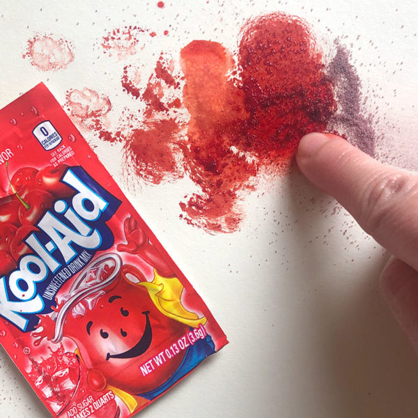 Finger Painting with Kool-Aid