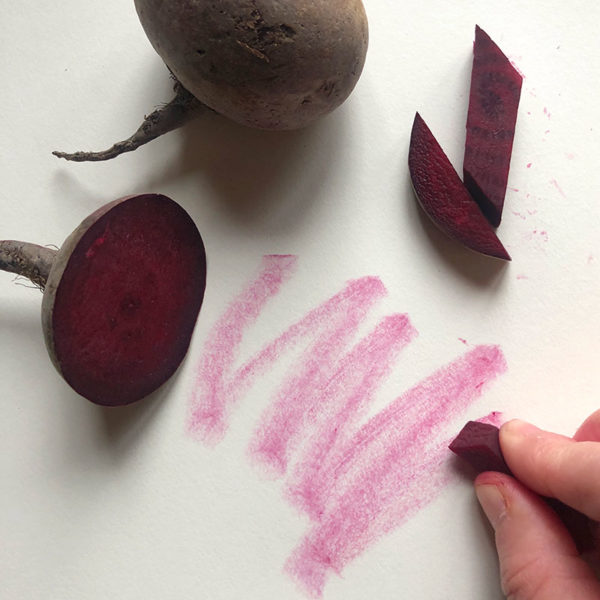Home Art Supplies: Drawing with Beet Sticks