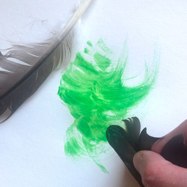 Home Art Supplies: Feather Painting