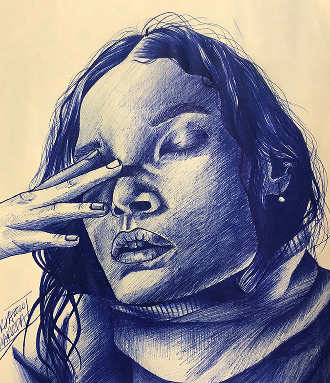 Jorja Garcia, Ballpoint Pen Drawing