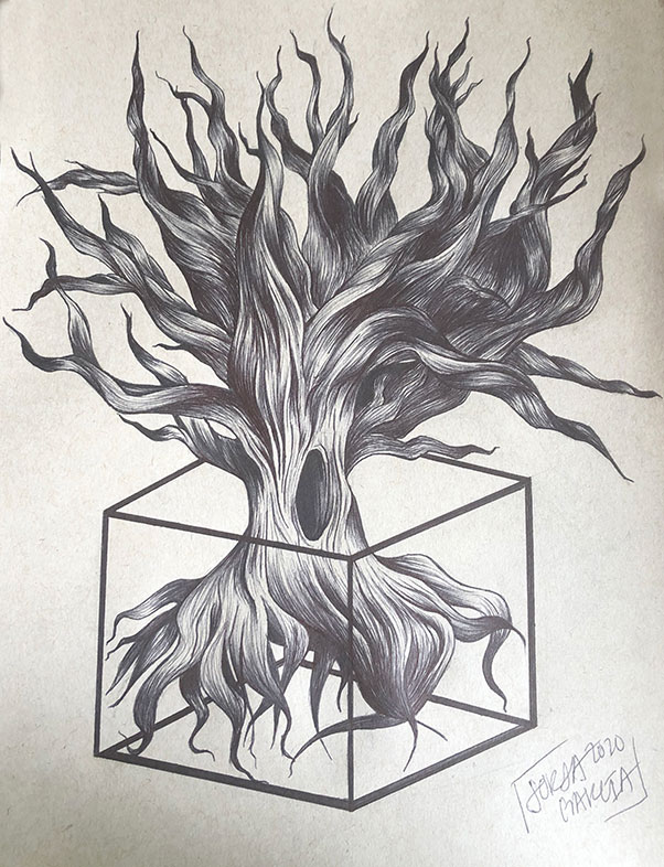 Jorja Garcia, Ballpoint Pen Drawing