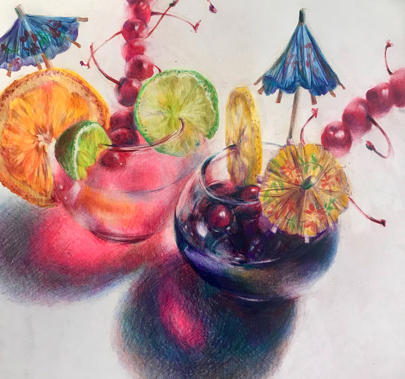 Colored Pencil Still Life, Clara Lieu