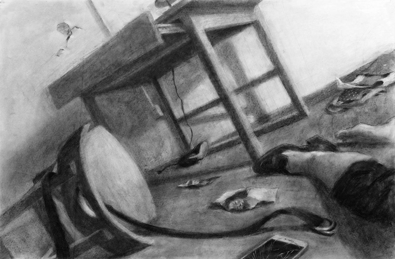 Charcoal Drawing, Cat Huang