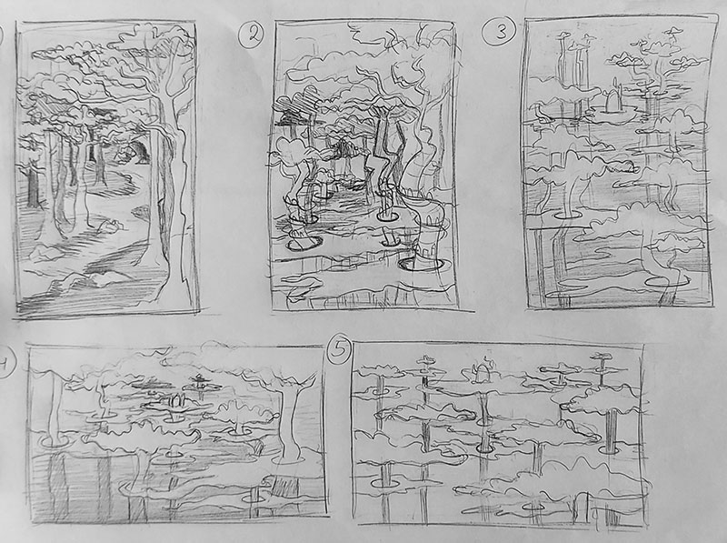 Six days of sketching thumbnails  Liz Steel  Liz Steel