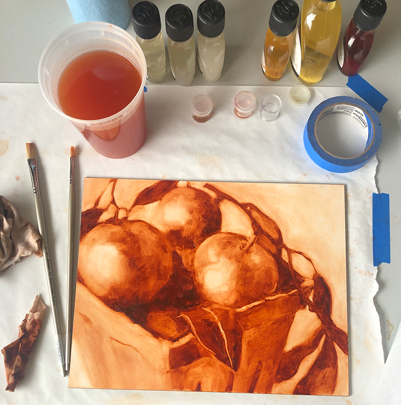 oil painting water mixable oranges