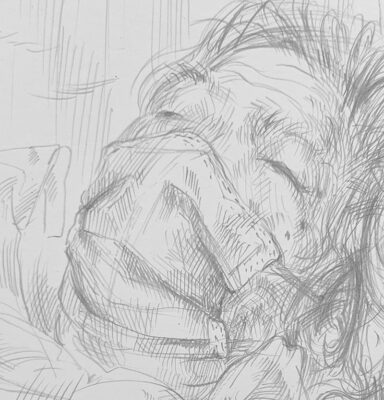 Clara silverpoint drawing mama