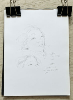 Clara silverpoint drawing mama