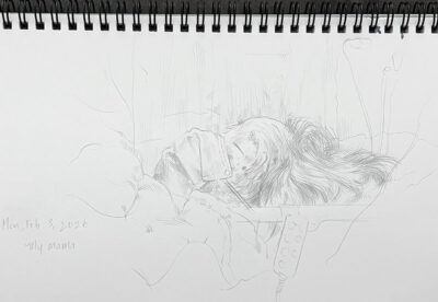 Clara silverpoint drawing mama