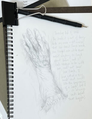 Clara silverpoint drawing mama