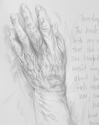 Clara silverpoint drawing mama