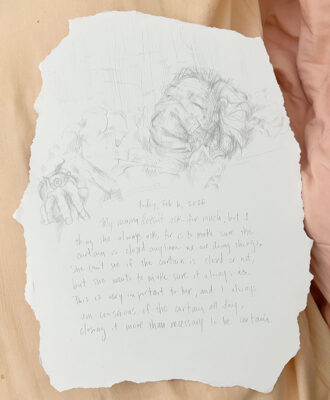 Clara silverpoint drawing mama