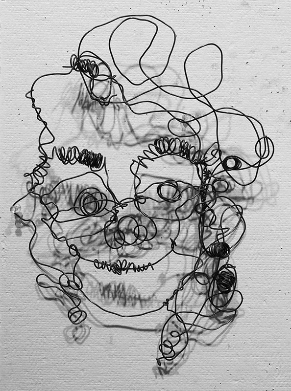 3d wire sculpture portrait