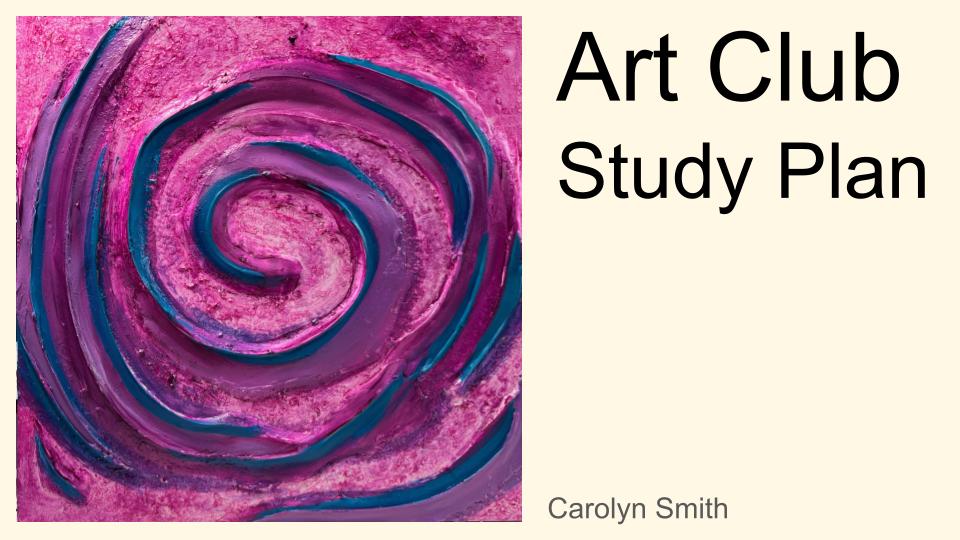 art club study plan carolyn